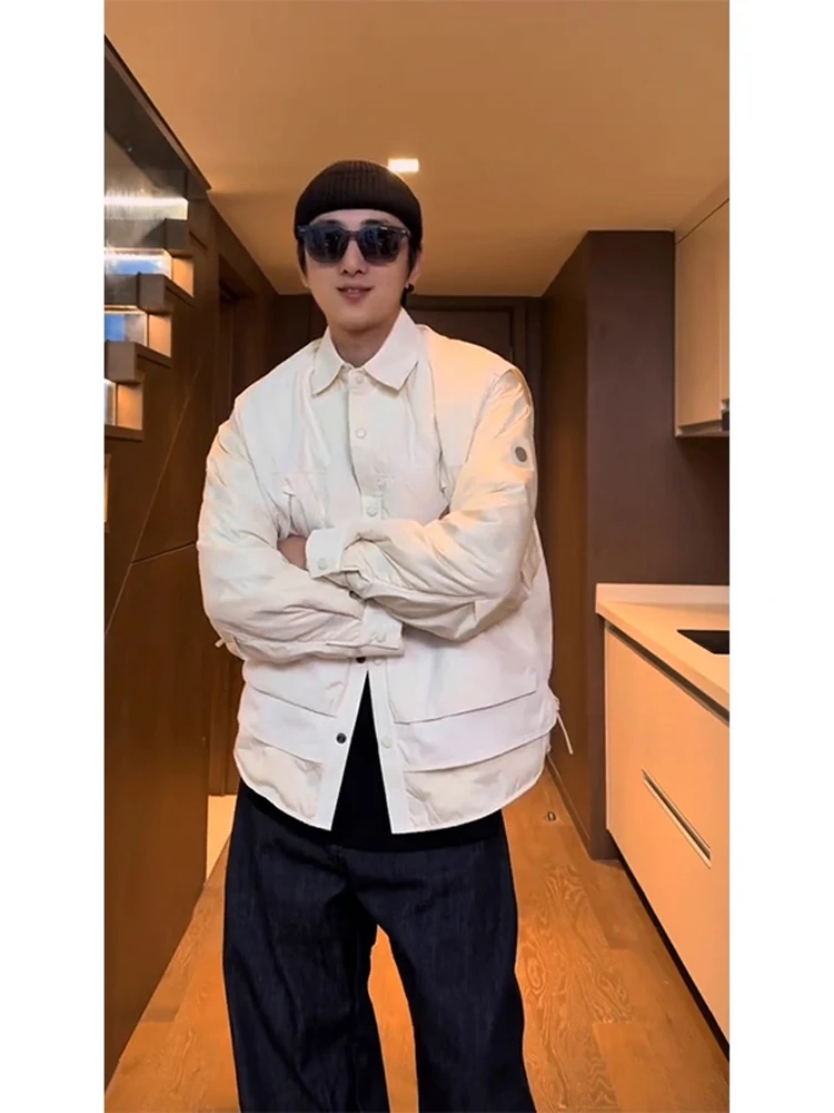 

Японская рабочая одежда, поддельное двухсекционное пальто irt Jaet, мужское осенне-зимнее хлопковое пальто с воротником-стойкой Faion Haome