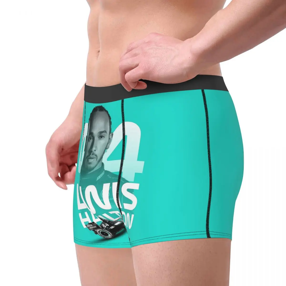 F1 Cool Race Car Competition Lewis Hamilton 44 Floor Racer Underpants Homme Panties Male Underwear Sexy Shorts Boxer Briefs