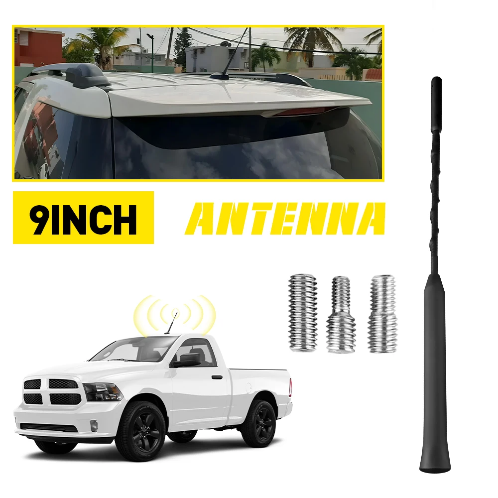 1 pçs 9 Polegada 9 "antena do carro fuba mastro haste de potência rádio am/fm substituição para ford transit 2015-2025 jeep wrangler jk jl