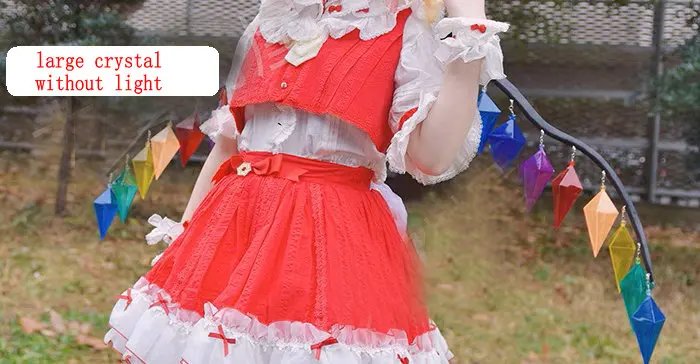 Touhou Project flandre-alas escarlata con cristal con luz, accesorios para Cosplay