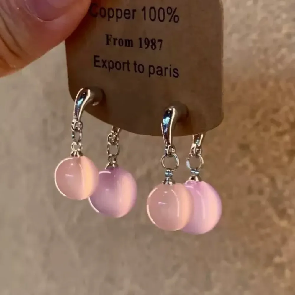 2025 جديد الحلو خمر السيلينيت الفيروز إسقاط أقراط الأبيض زنبق الوادي زهرة أقراط أقراط أنيقة ولطيفة