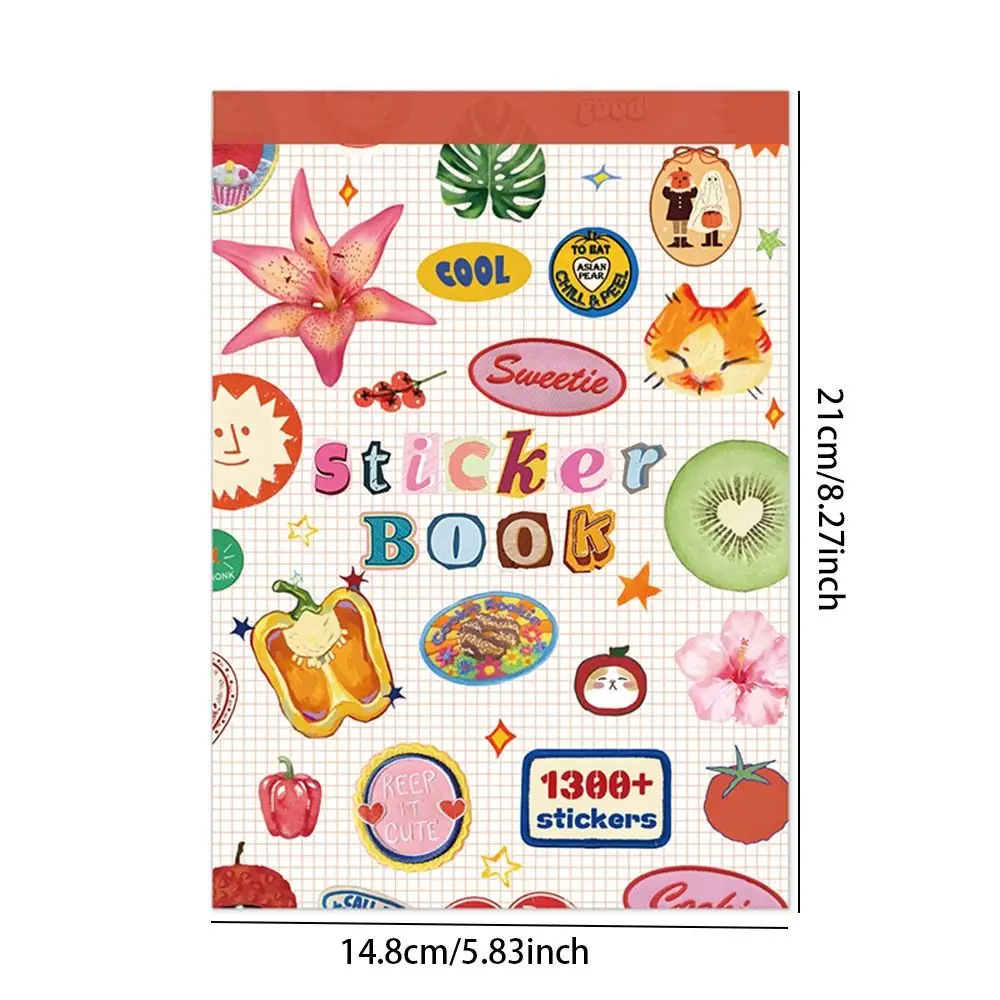 50 Sheets Sticker Book Daylight Collection Series Animals Patterns Diary Sticker DIY Fruits Patterns Craft Stickers
