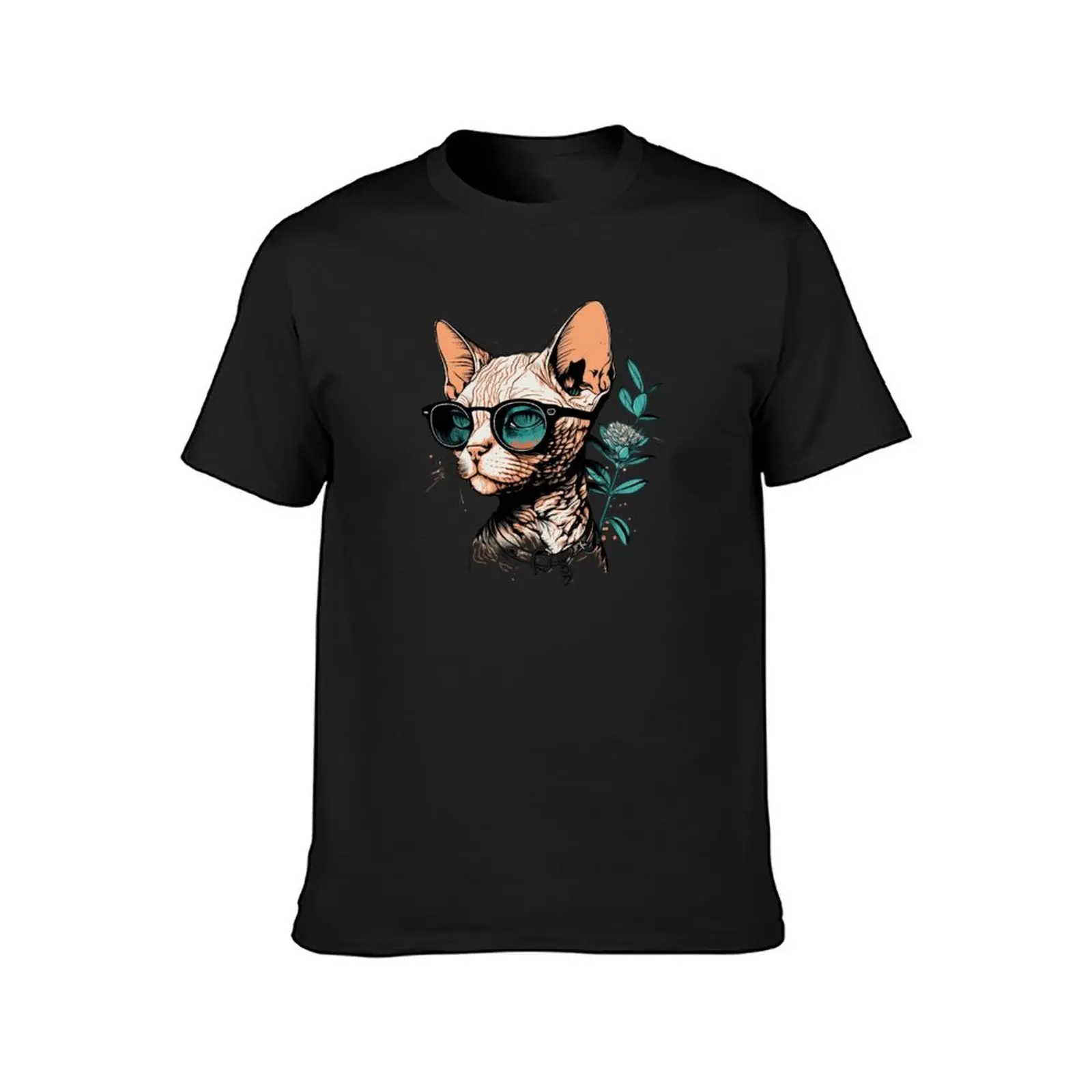 Floral Wreath Devon Rex Cat Design: A Vintage Watercolor for Devon Rex Cat Lovers T-Shirt sublime Men's t shirts