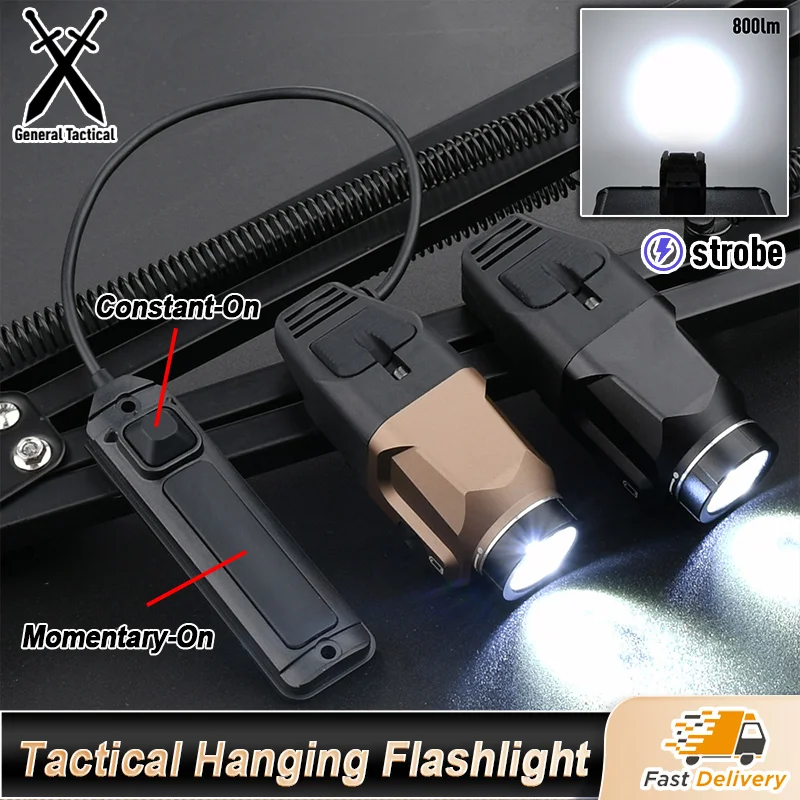 WADSN Tactical Metal Hanging Flashlight StreamL TL-R 800 Lumens Strobe High Power Dual Function Switch Airsoft Hunting LED Light