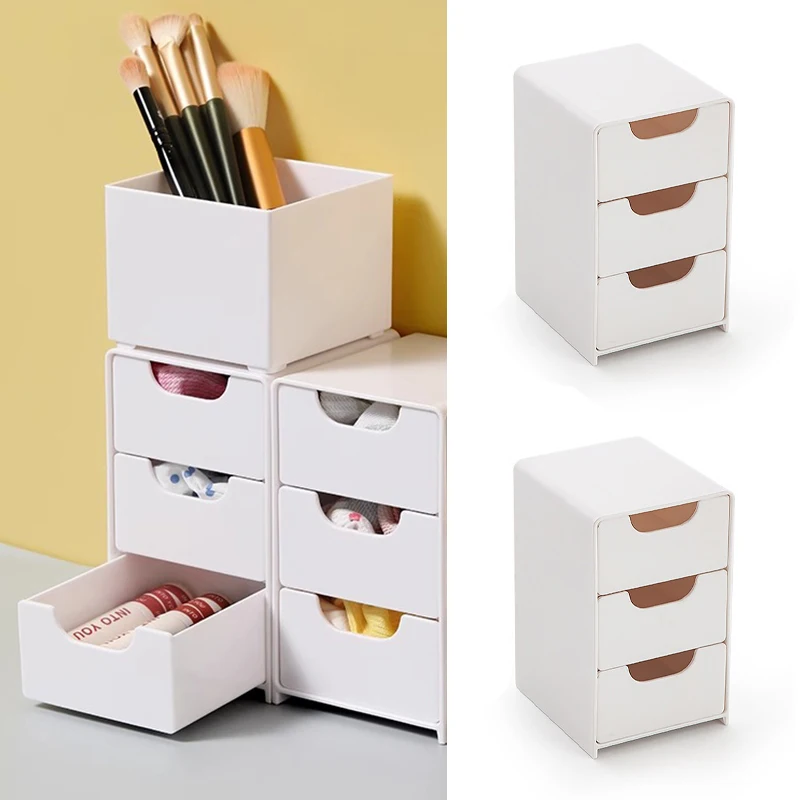 

2025 New Mini Desktop Organizer Storage Box With Drawers For Earrings, Rings, Necklaces, Bracelets, Jewelry, Lipstick,Cosmetics