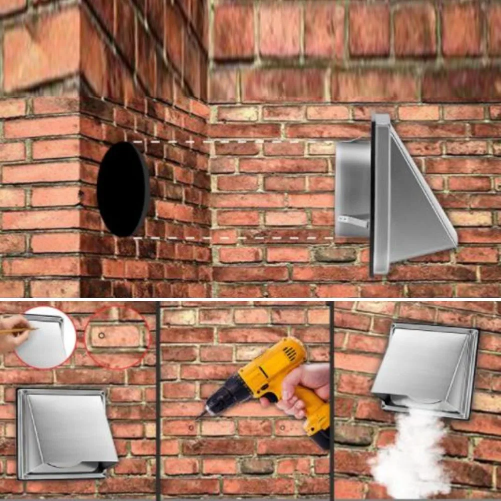 

1 шт. вентиляционные отверстия 150 мм внешняя настенная вентиляционная решетка из нержавеющей стали 304 металлическая крышка выхлопная решетка для ванной комнаты, кухни и офиса