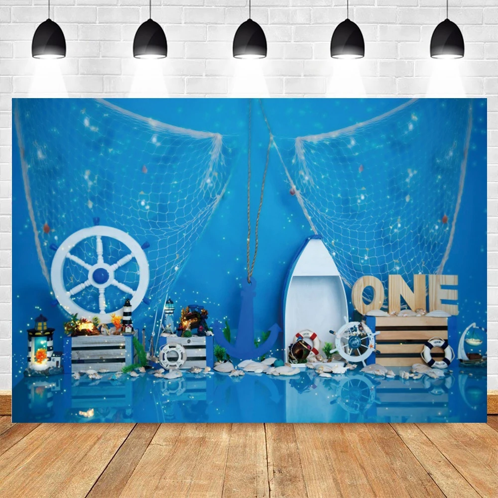 Nautical Rudder Starfish Sea Theme Photography Backdrop Newborn Baby Birthday Portrait Photocall Shoot Background Photo Studio