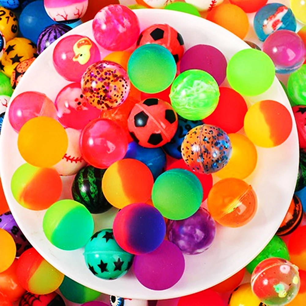 30Pcs Mini Kolorowa Outdoor Bouncy Ball Game Dziecięca Impreza Urodzinowa Baby Shower Prezent Prezent Prezent Karnawał Impreza Nagrody