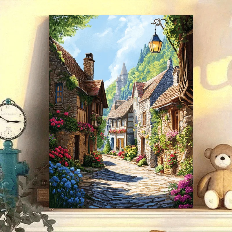 قطعة واحدة من فن الحائط الملون الساحلي للمدينة، طباعة قماشية على شاطئ البحر، فن تزيين الحائط، ديكور المنزل، ديكور العطلة، هدية مثالية