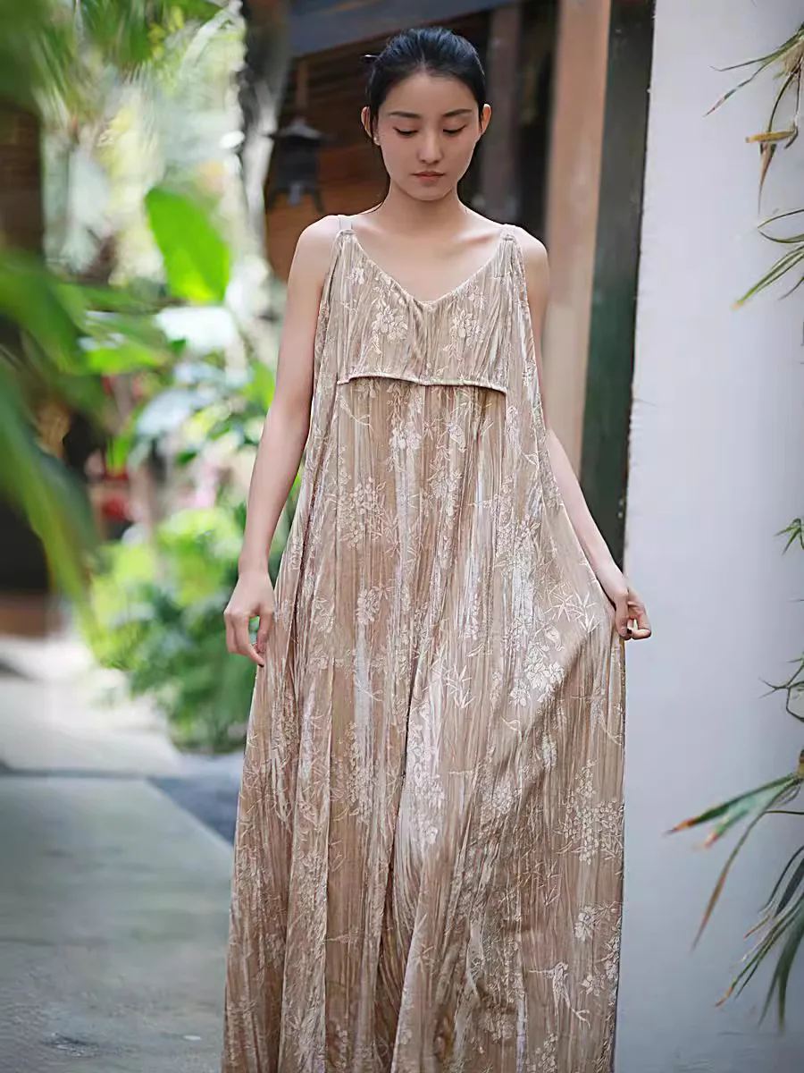 TIYIHAILEY verano primavera mujer vestido sin mangas largo Maxi señoras Vintage cintura alta 2025 nuevo negro impreso Correa negro