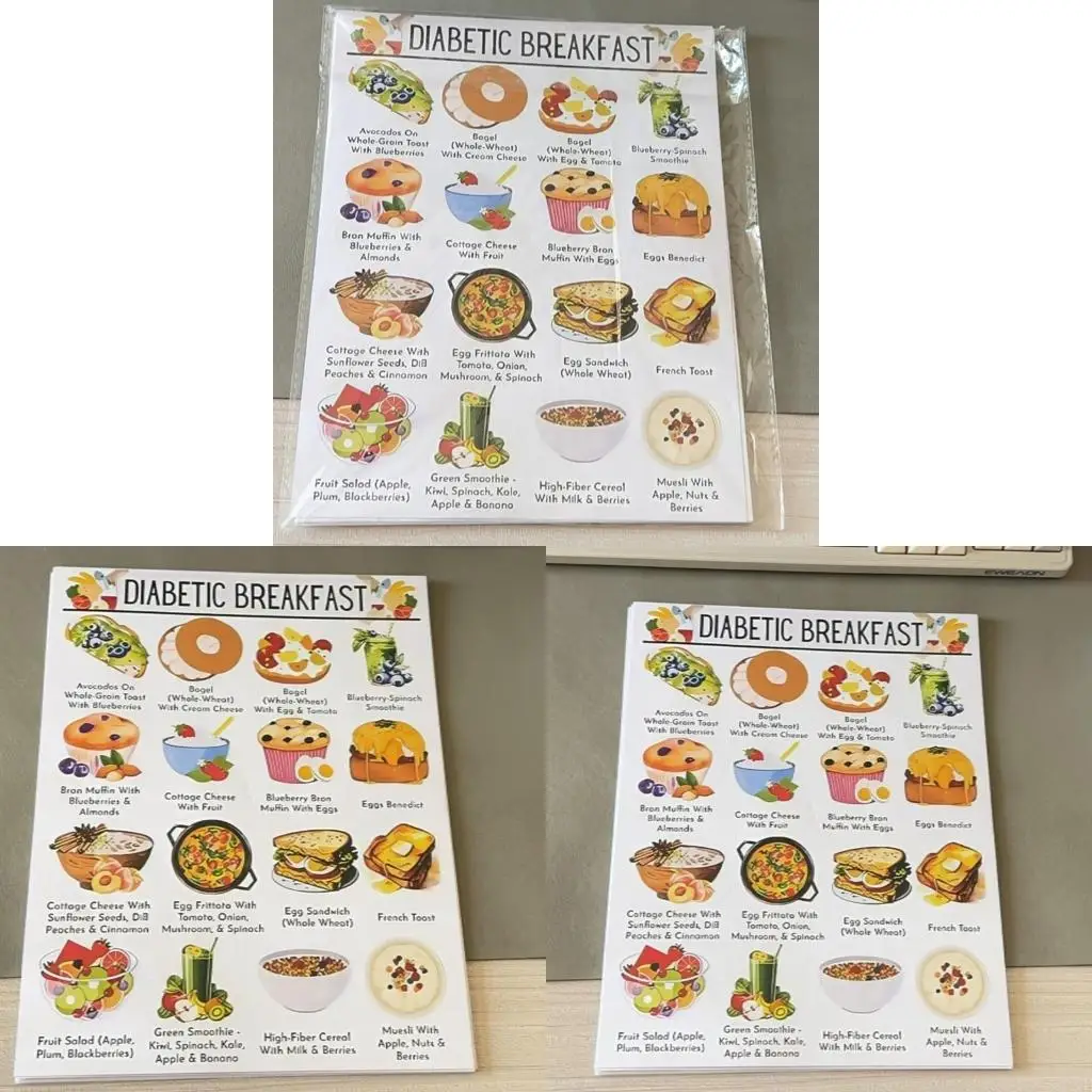 

Набор из 12 справочных листов по здоровому питанию для диабетиков, 8x10 дюймов