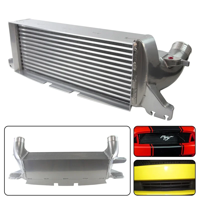 مسمار مبرد داخلي للمنافسة باللون الفضي/الأسود على ضبط الأداء لـ EVO1 Ford Mustang EcoBoost 2.3L 2015-2020 فضي/أسود