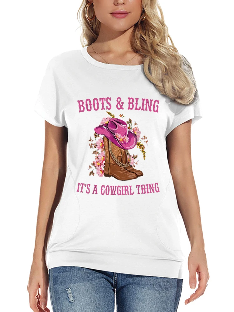 Boots and Bling its a Cowgirl Thing Cute Love Country Life T-Shirt t-shirty dla kobiet koszulki graficzne śmieszne koszulki graficzne dla kobiet