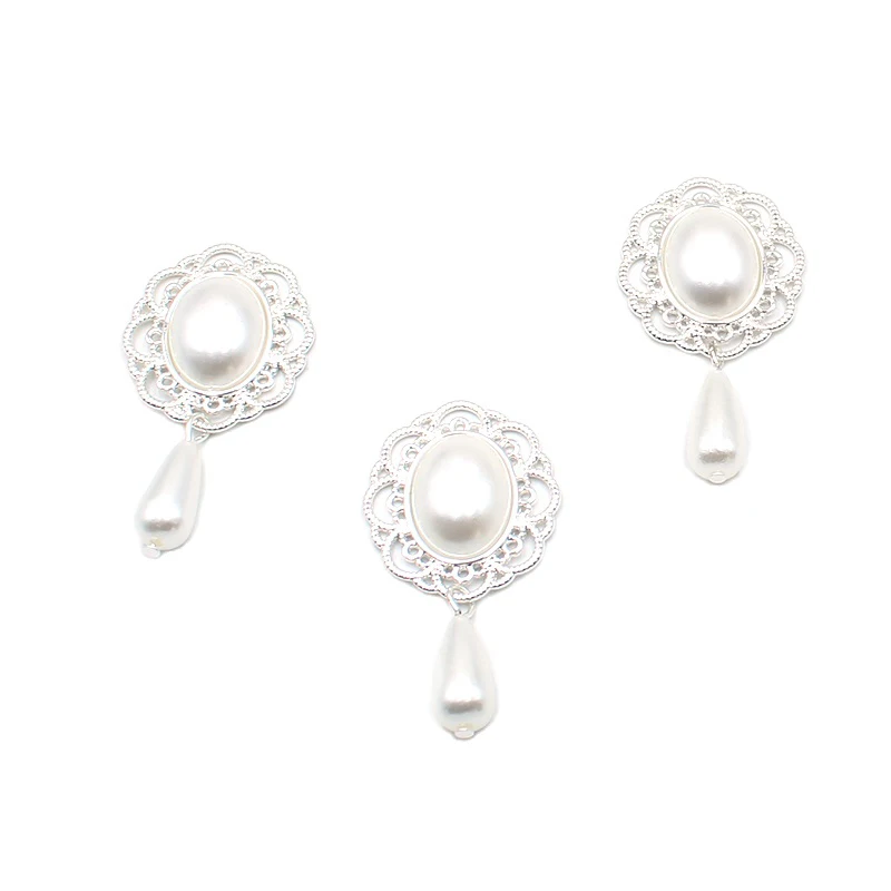 

10pcs/lot 48*25MM Pearl Flat Button for Clothing Handicraft Sewing for Needlework Decorative Diy Hair Manualidades Accessories