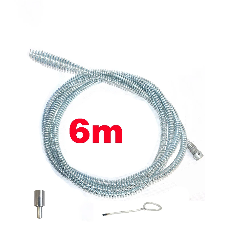 Electric Drill Sewer Drain Dredging Spring Sink Cleaner Tool 1.5/2/3/4.5/6m*12mm Kitchen Toilet Bathroom Spring with Connector