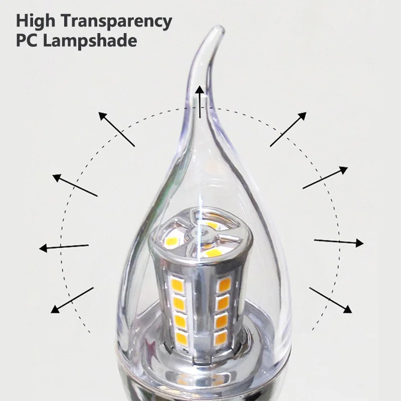 فيليبس LED كريستال B35 BA35 شمعة لمبات E14 4.5 واط 6.5 واط ضوء فضي ذهبي قاعدة اللون 2700 كيلو دافئ لينة مصابيح الثريا المنزل