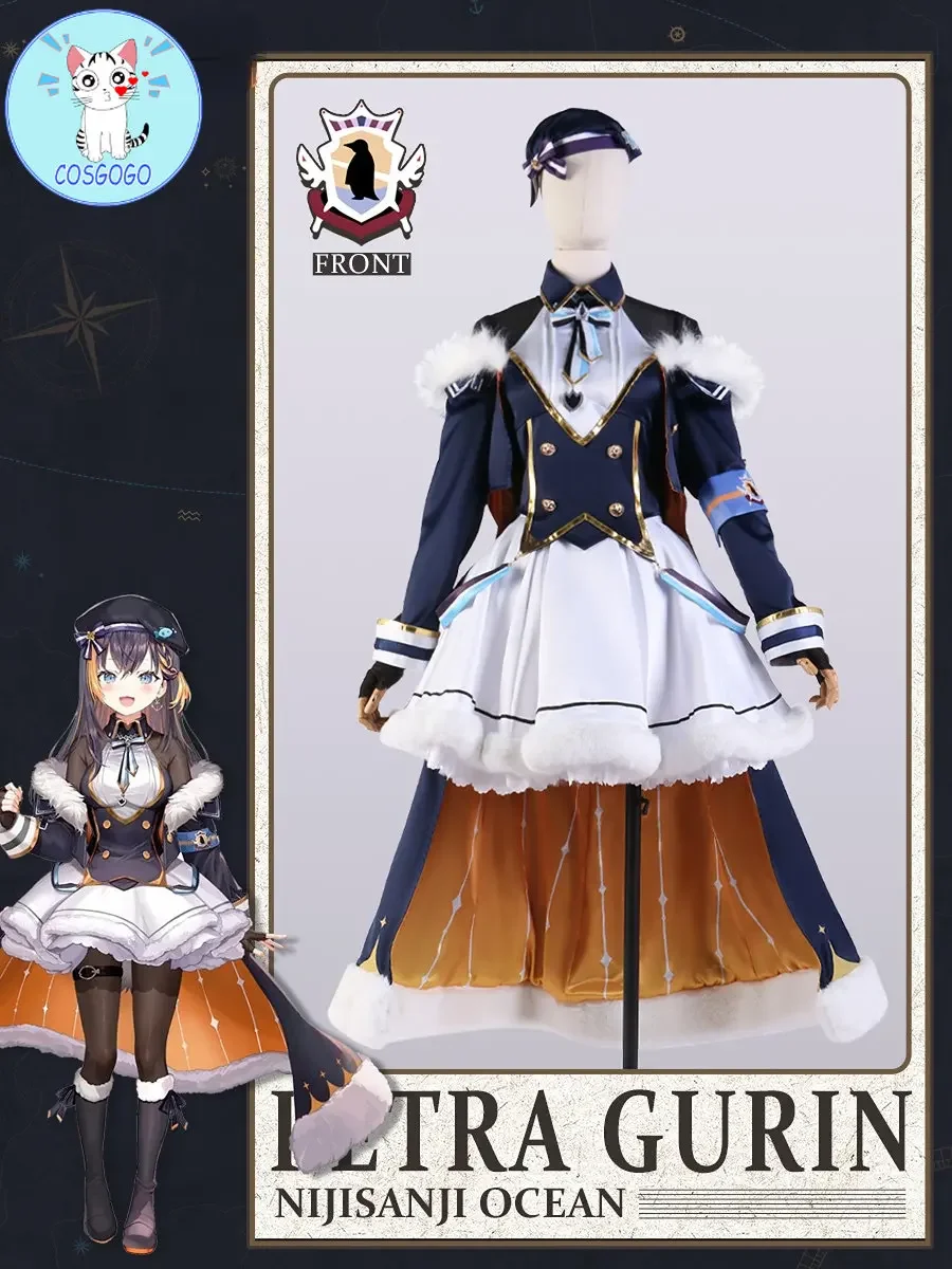 NIJISANJI Vtuber Petra Gurin Cosplay Costume Women Dress Suit Lovely Uniform Cosplay Costume Halloween Party Outfit