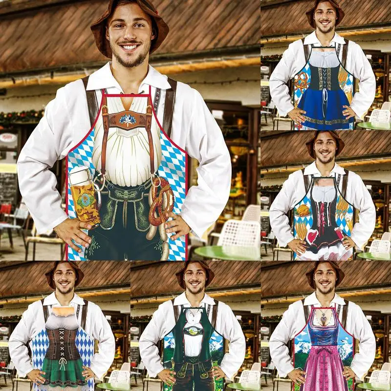 Grembiuli tedeschi per Oktoberfest Oktoberfest Dress novità grembiuli Oktoberfest Party con corde leganti regolabili per cucinare durevole