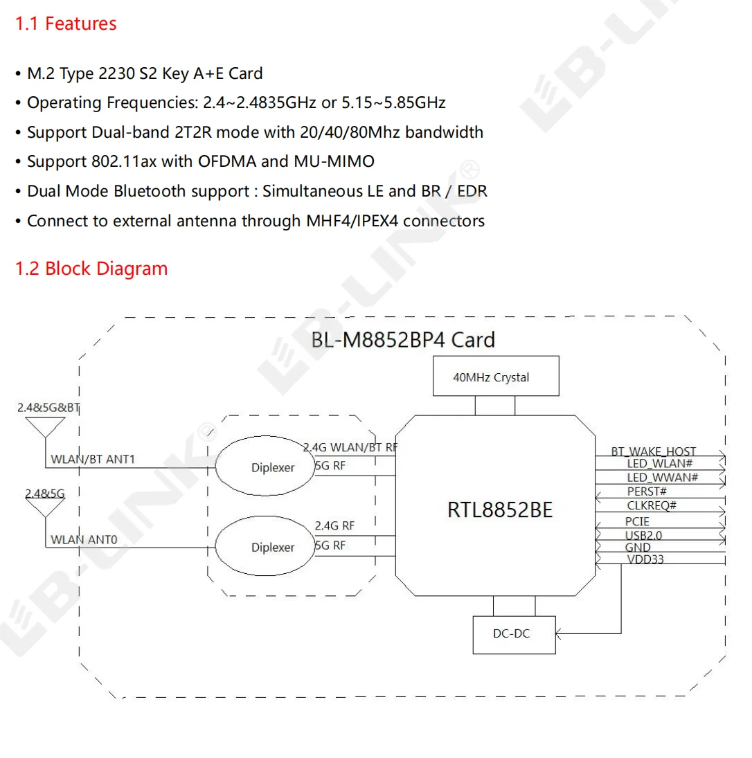 TM-WIFIBT-RTL8852BE WIFI6+BT5.2 module suitable for TM-CP3B TM-CP3B-HMI10 TM-CM5-AIBOX