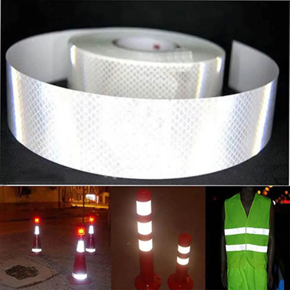 X 5cm Safety Reflective Tape Self Adhesive Safty Car Decoration Sticker Reflector Protective Tape Auto Motorcycle Sticker