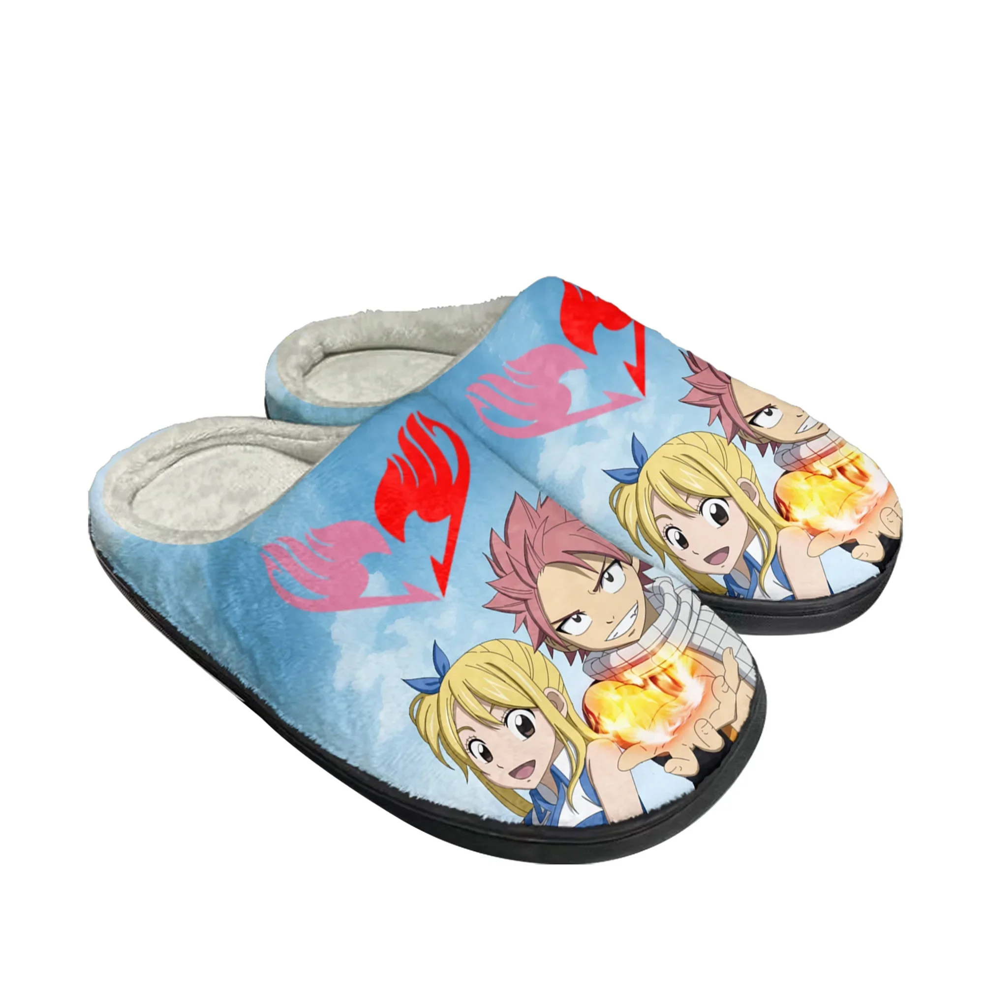 Hot Anime Fairy Tail Natsu Dragneel Home Cotton Custom Slippers Mens Womens Sandals Plush Casual Keep Warm Shoes Thermal Slipper