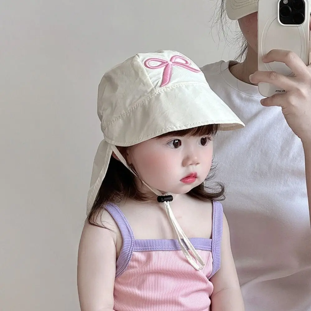 

New Cotton Children Sunshade Hat Neck Protection UV Protection Fisherman Hat Wide Brim Breathable Shawl Sun Hat Boys Girls