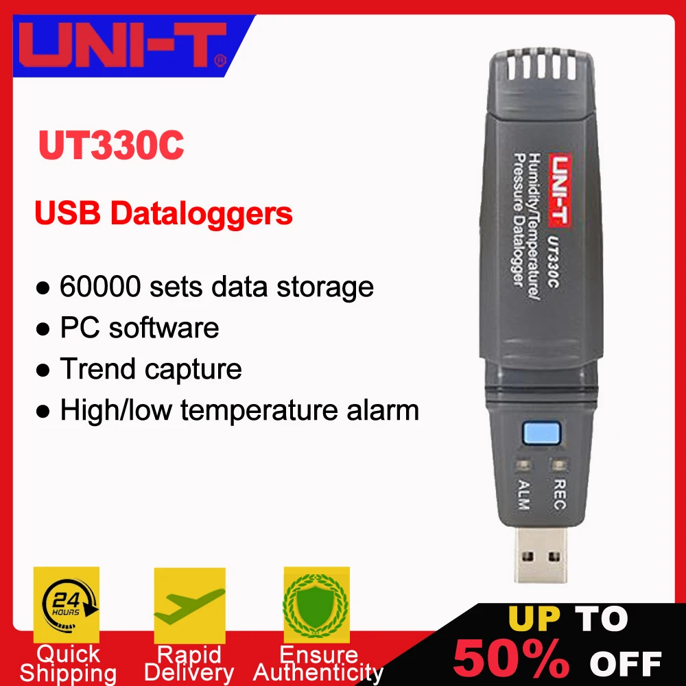 

UNI-T UT330C USB Data Logger 60000 Ultra Large Storage Capacity Automatic Storage USB Data Transfer Temperature Humidity Baromet