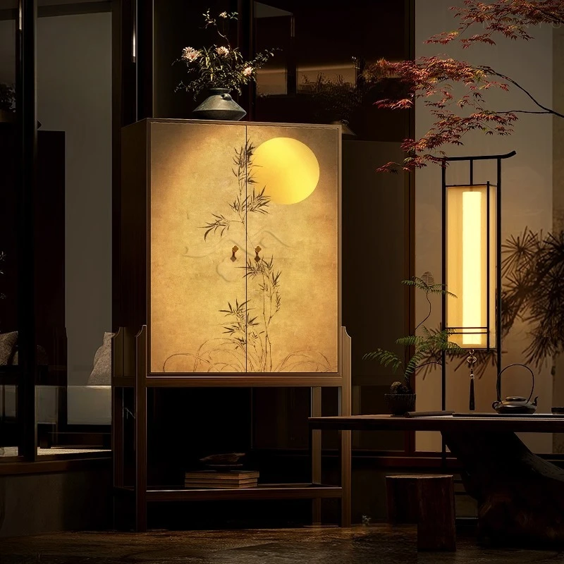 

Шкаф для хранения на ходулях из цельного дерева, шкаф для хранения в гостиной