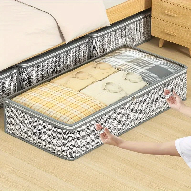 1pc Bed Bottom Storage Bag, Transparent Design with Visible Window, Can Be Used for Clothes, Blankets, Moving Bags