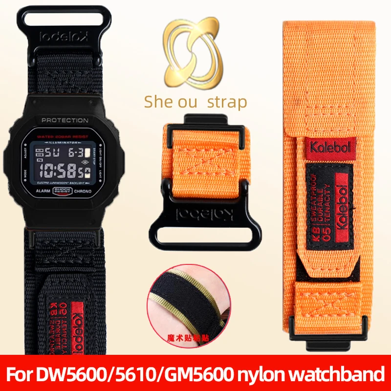 Nylon Watchstrap For Casio G-SHOCK DW5600 DW-5600 GW-M5610 GW-B5600 GW B5600 Canvas Watchband With Men's dw5600 Watch Accessory