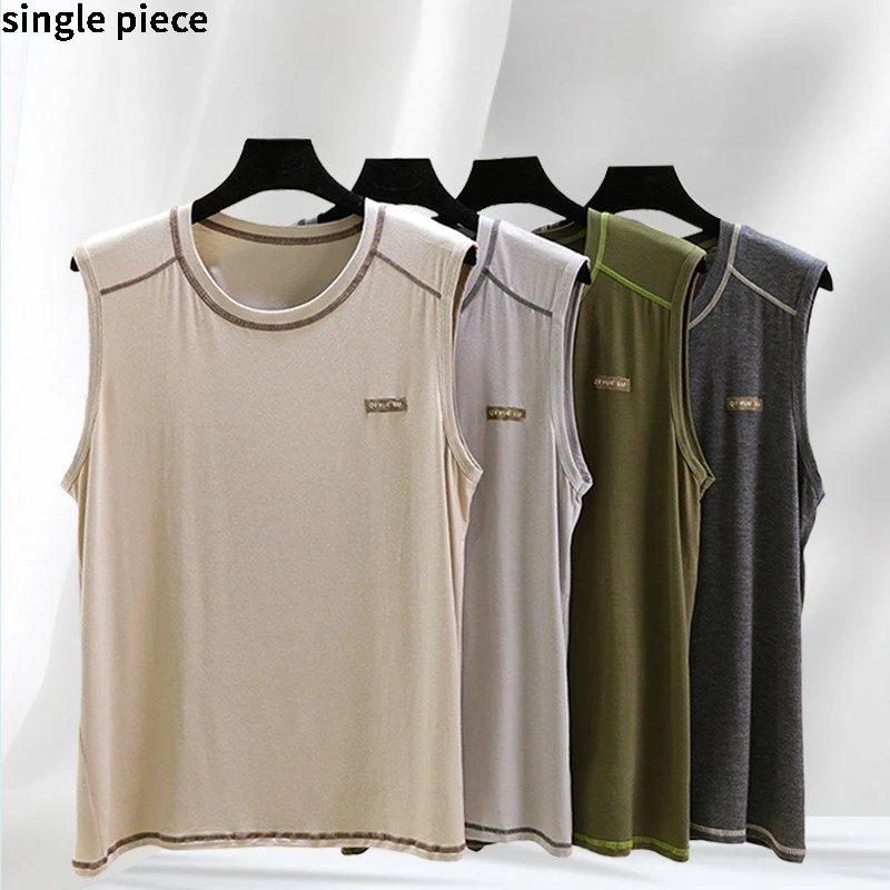 

Мужская майка, летняя свободная футболка без рукавов с круглым вырезом, повседневная одежда для сна больших размеров, толстовка, домашний спортивный жилет на плечо, пижамы