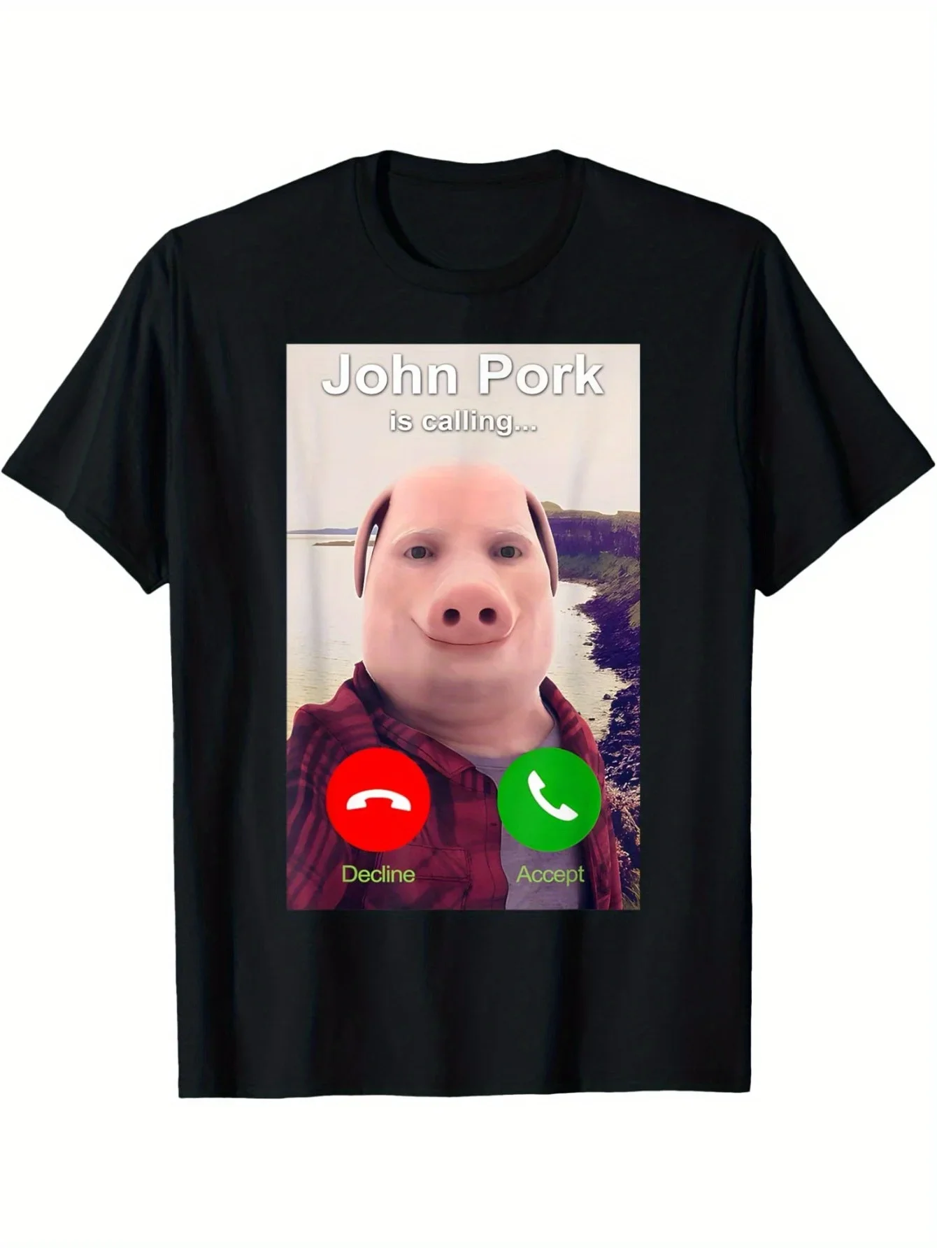 

2025 Pig Meme John Pork Is Calling Answer Call John Pork Is Calling Shirt Funny John Pork Meme Men Women T-Shirt