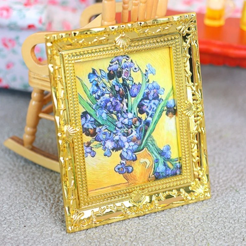 1pc Mini Oil Painting Frame Model, Suitable for DIY Miniature Dioramas, Murals and Furniture Models for Living Rooms and Bedroom