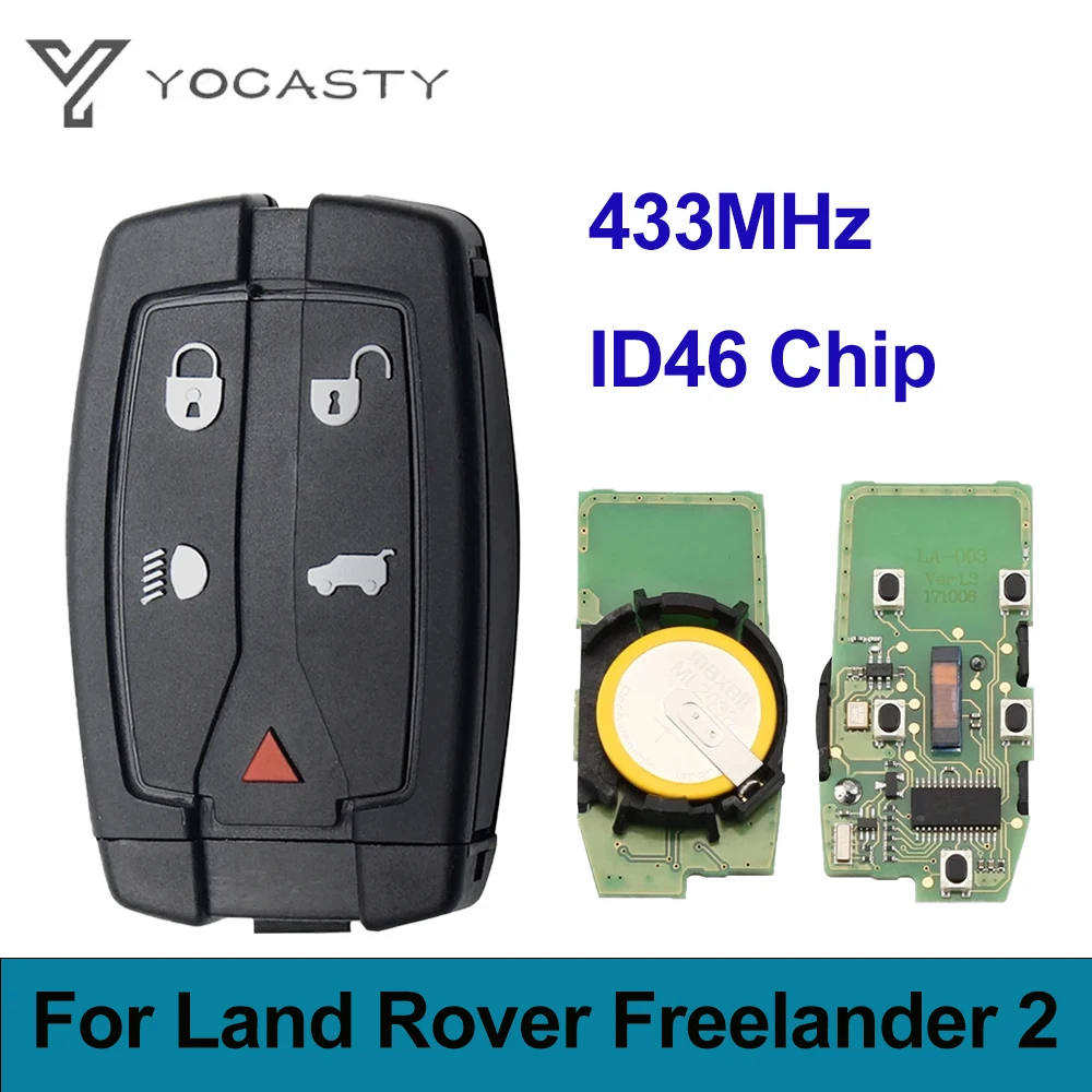 YOCASTY 5 Buttons Smart Remote Car Key Fob 433/315 MHz ID46 Chip For Land Rover Freelander 2 LR2 Sport Rechargable Battery