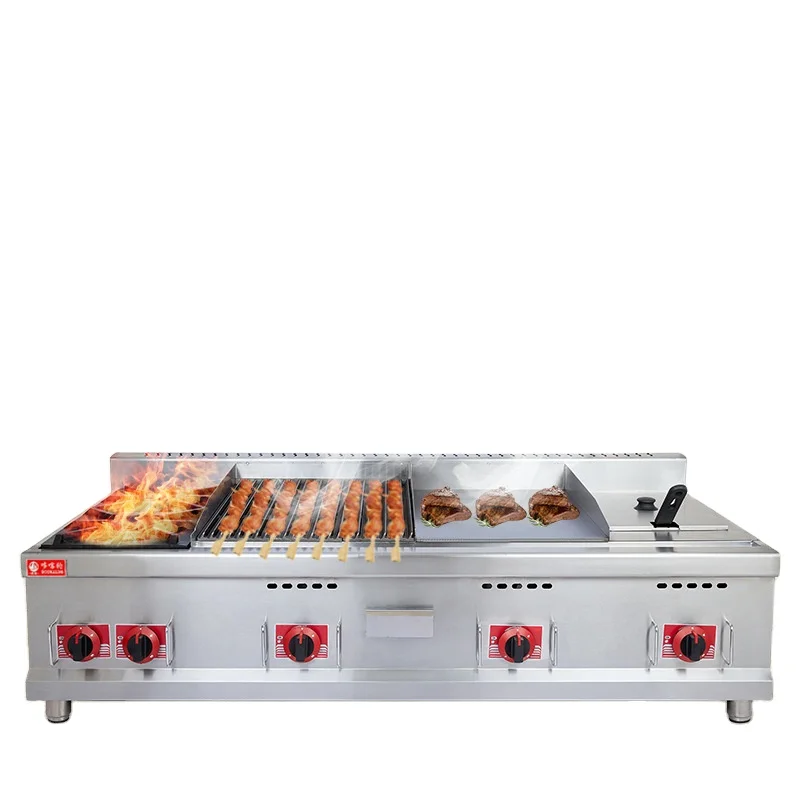 

Commercial Multi-Functional Stove Pancake Grill Volcanic Stone Barbecue Grill Deep Fryer Clay Pot Stove Electric Deep Fryer
