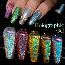 BOZLIN 34 Colors Holographic Glitter Gel Polish Summer Colors Sparkling Semi Permanent Soak Off UV LED Varnish Nail Art Gel