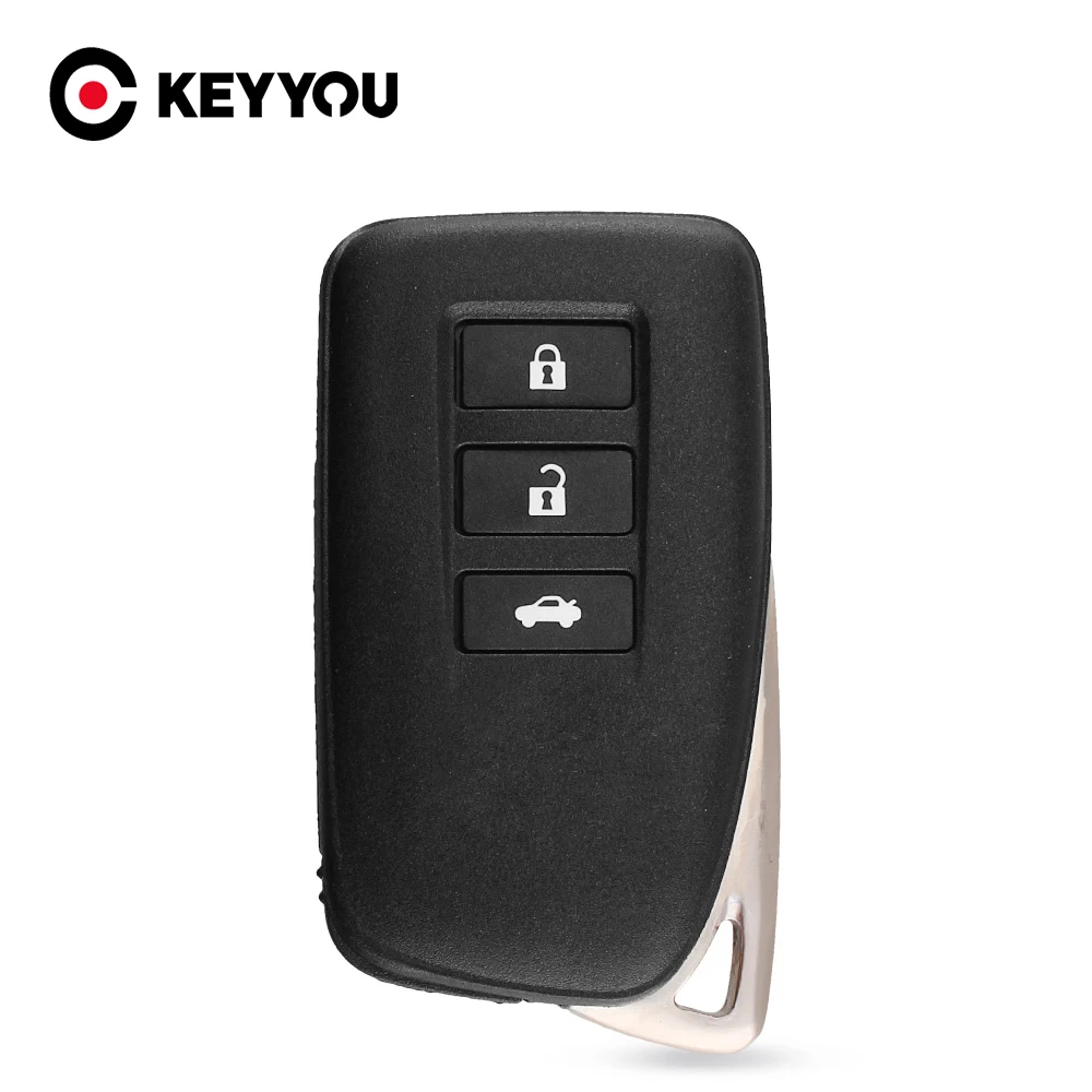 KEYYOU 3 Buttons Blank Smart Remote Key Shell For Lexus ES300H IS ES With Emergency Key Blade Car Key Blanks