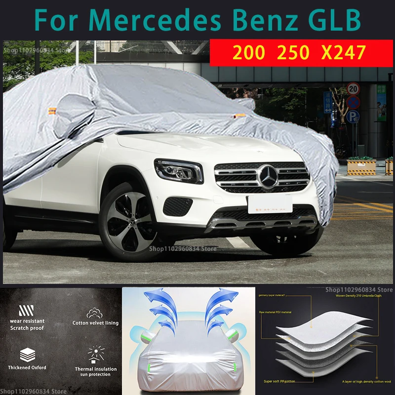 

Автомобильные чехлы для Mercedes benz GLB 200 250 X247 45 210T, уличная Защита от солнца, УФ-лучей, пыли, дождя, снега, защитный автомобильный чехол