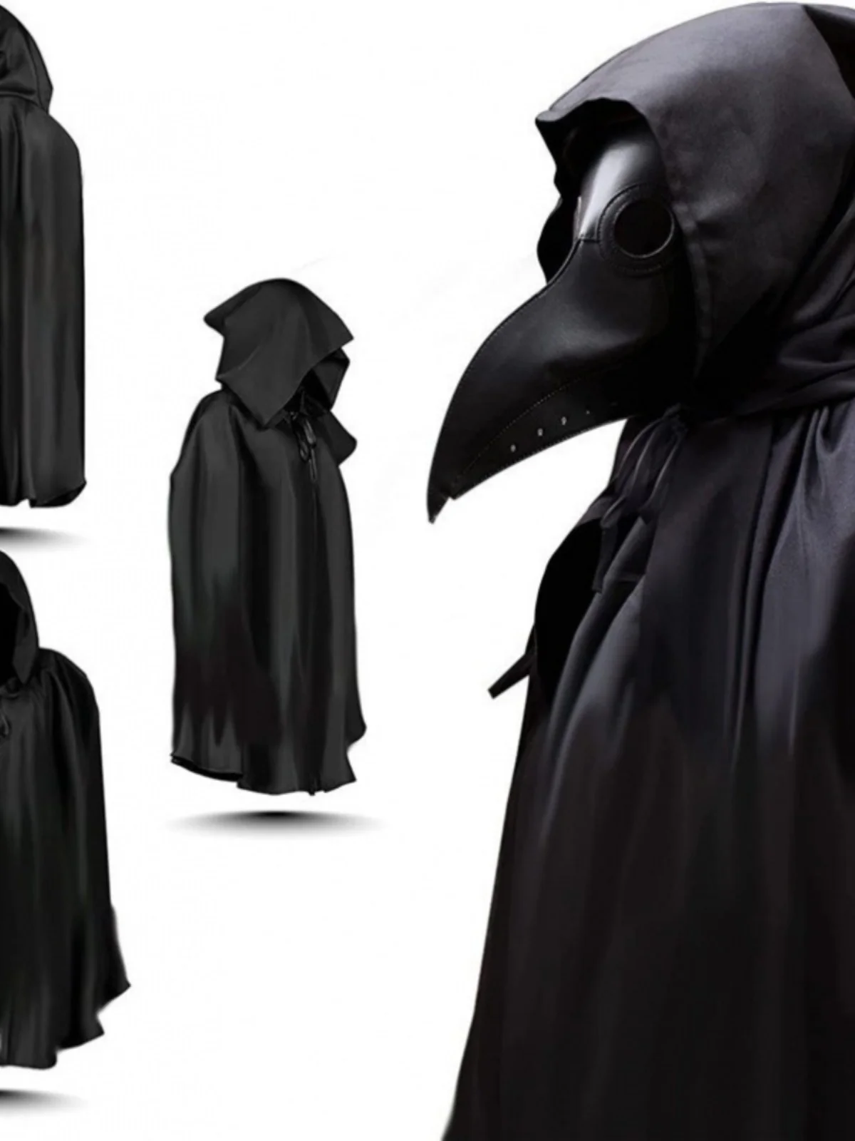 Bla morte deus máscara pássaro boca capuz ne acoria para homem e mulher loween traje role-plang dominante bruxa feiticeiro