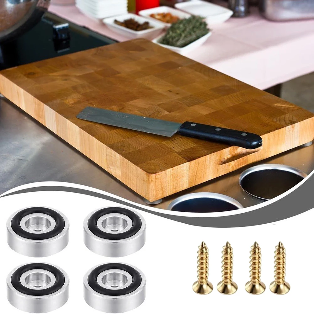 Set Of 4 Chopping Board Feet With Non-slip Pads Rubber Feet And Screws Chopping Board Feet With Screws Hardware