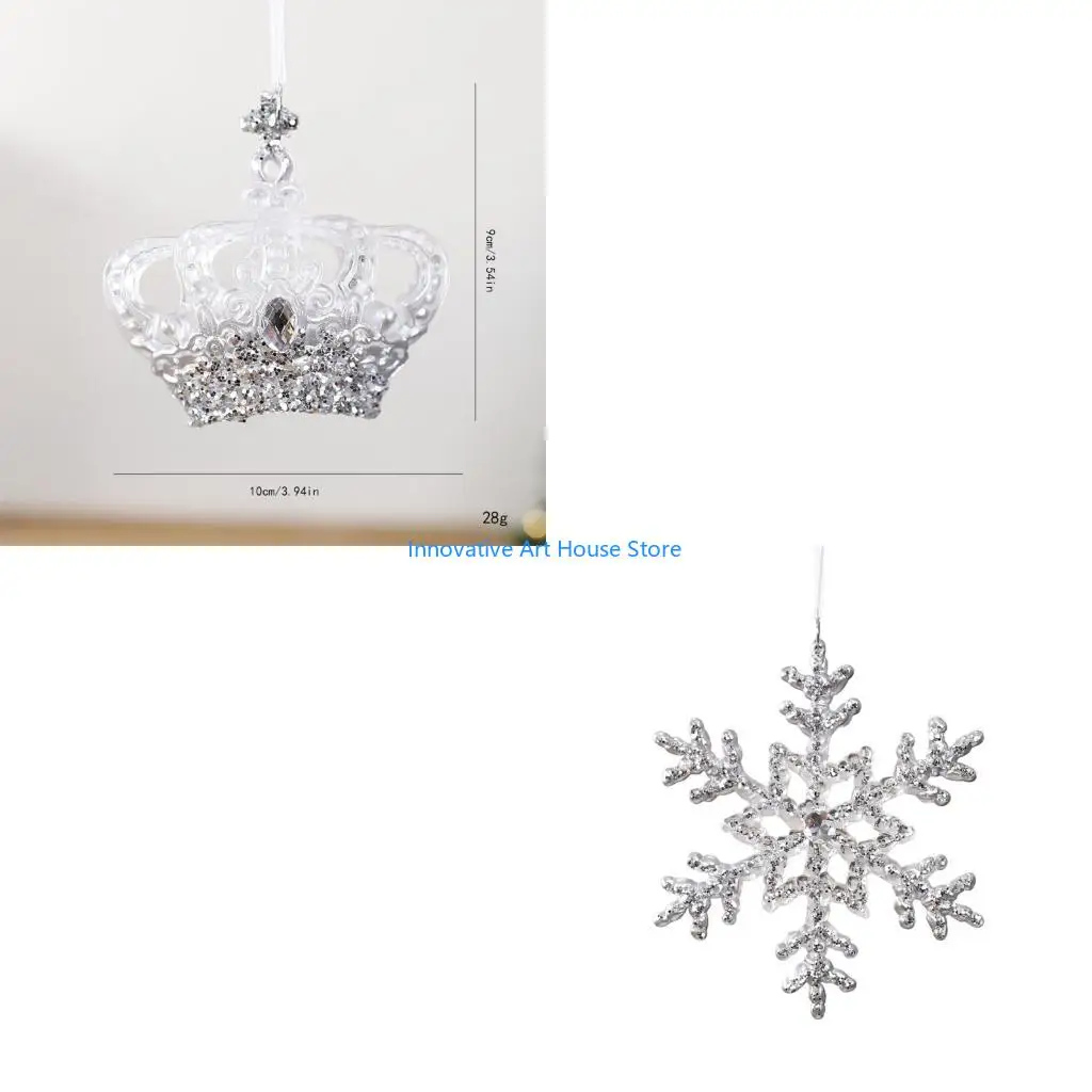 E1PC Silver-Tone Christmas Ornament with Ribbon Loop for Tree Displays