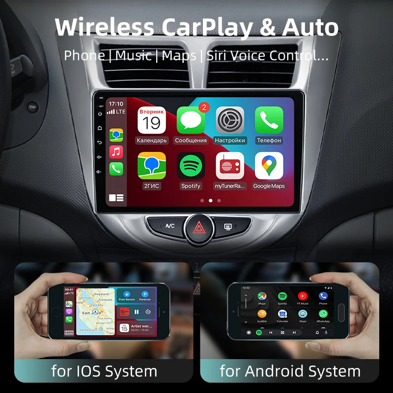 Srnubi Android 12 Carplay Radio samochodowe do Hyundai Solaris Verna Accent 1 2010-2016 Odtwarzacz multimedialny 2 Din GPS 4G DVD Jednostka główna