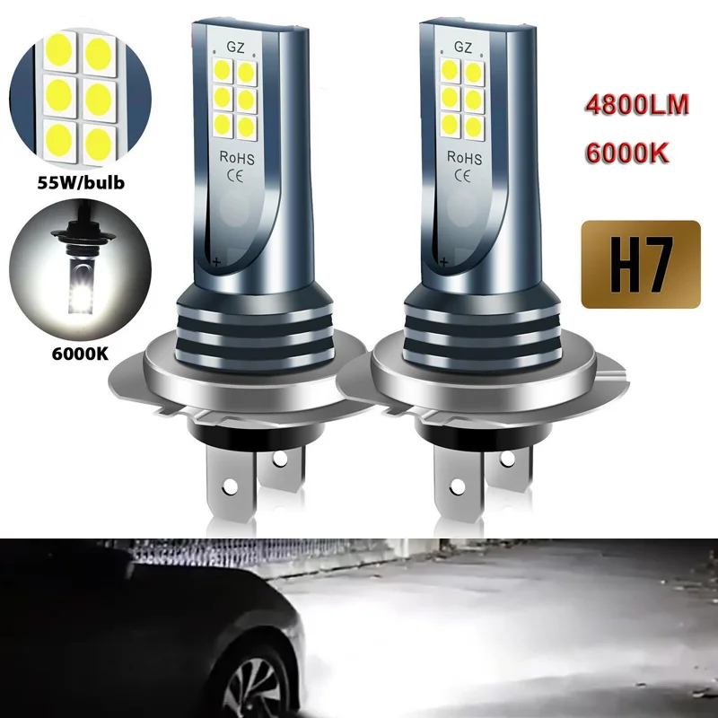 2Pcs H4 H7 Led Head… - image