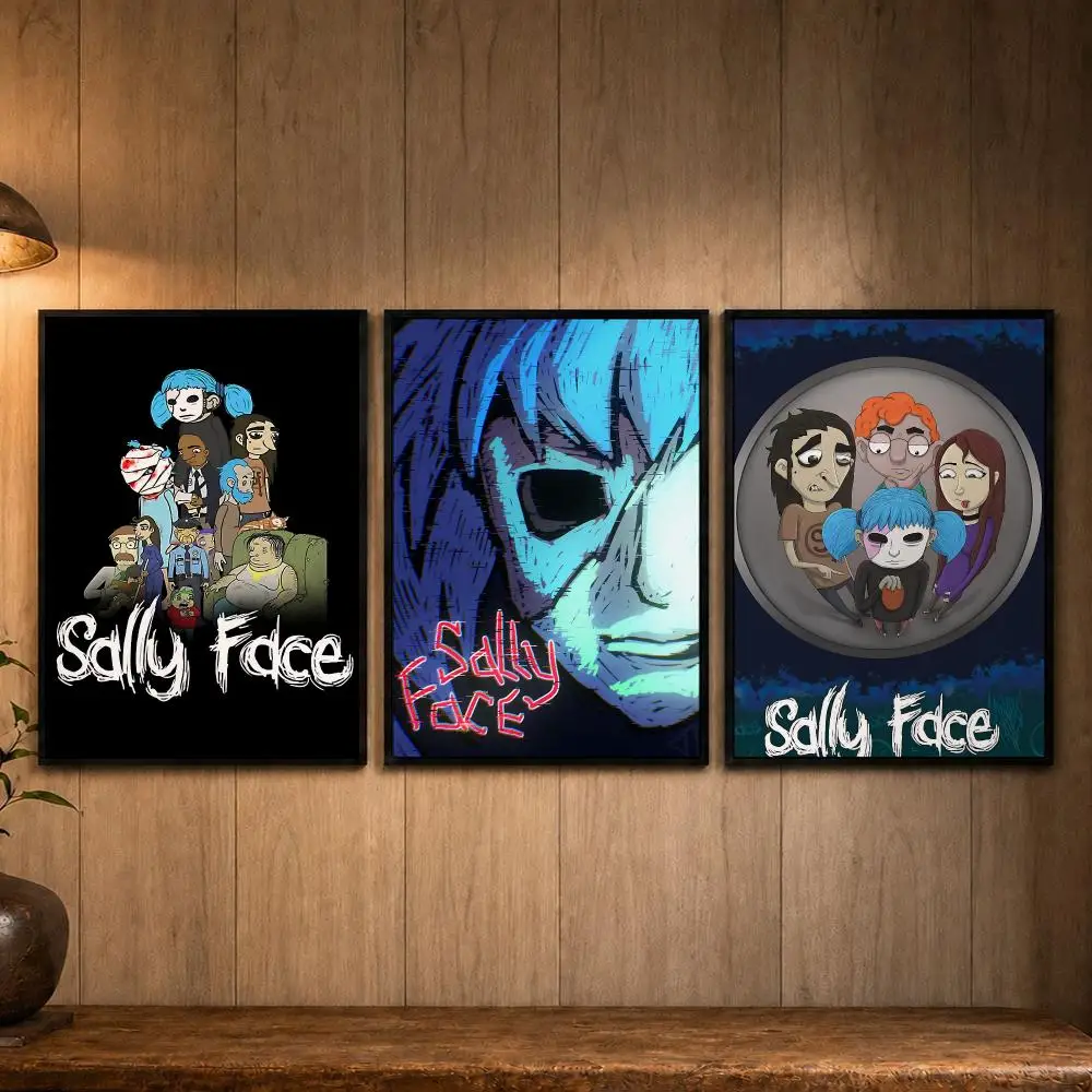 Stylish Game S-Sally FaceS Poster Self-adhesive Art Poster Decoracion Painting Wall Art White Kraft Paper Home Decor