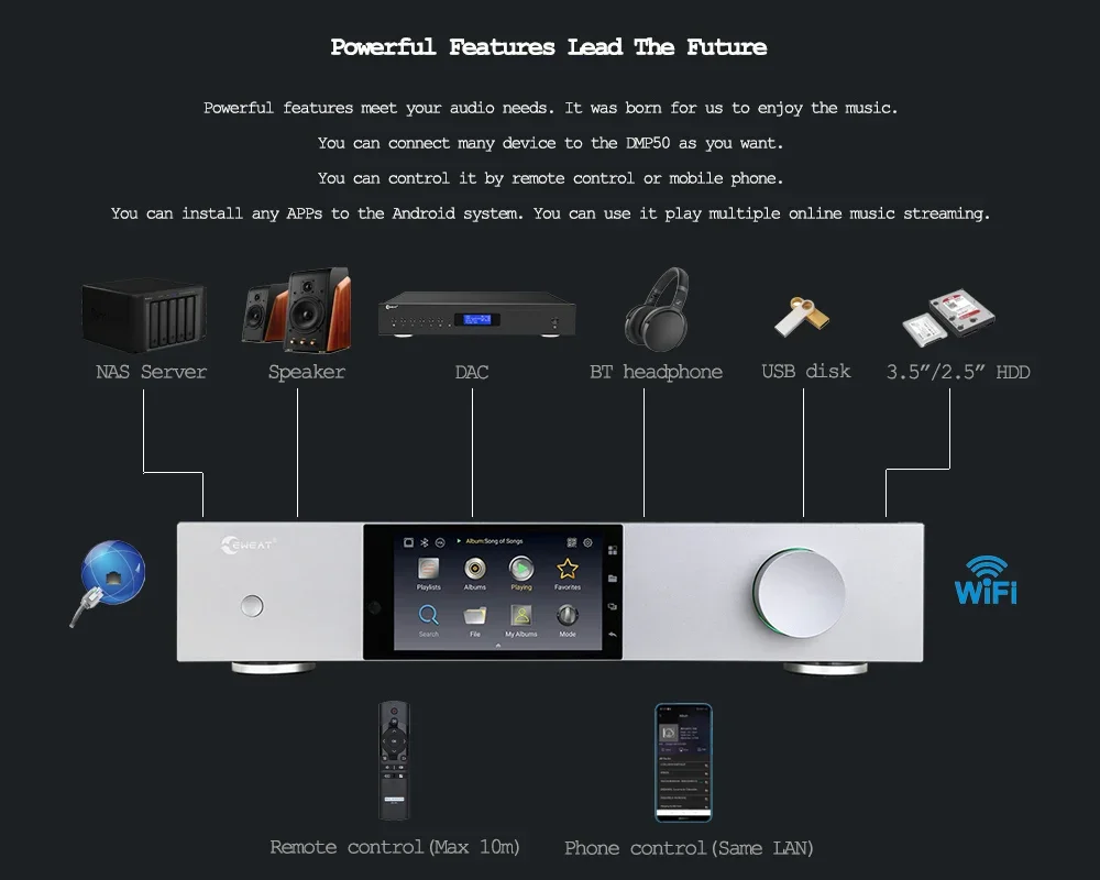 perfect 2025 DMP70  Digital audio player box without mainboard for DIY customer