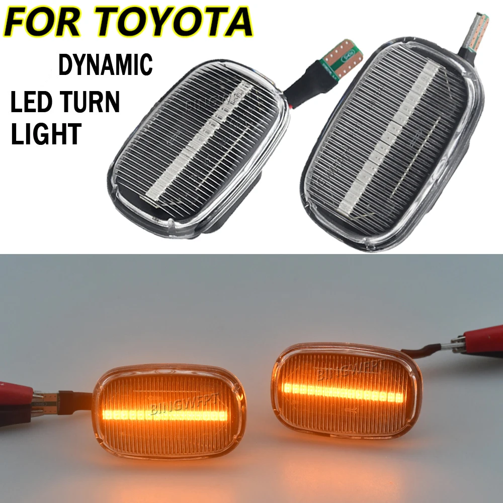 Car-styling For Toyota Corolla Celica Caldina Camry Hilux Fielder Avensis Prius Led Dynamic Side Turn Signal Lights