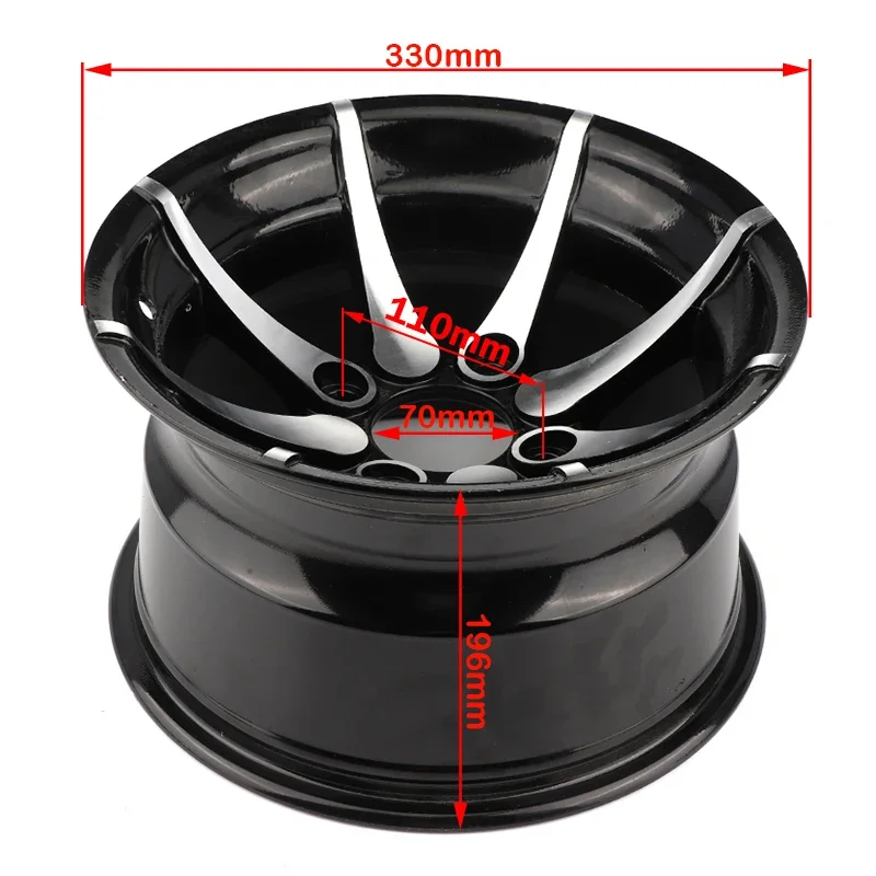 4PCS 12-inch Aluminum Alloy Rims for ATV Quad Bikes Karts - Front & Rear Wheel Set Tubeless Tires Compatible All-Terrain Vehicle - view 4