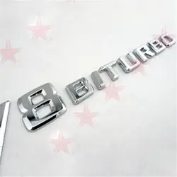 For Benz BITURBO Car 3D Stickers Vehicle ABS Letter Logo Auto Fender Side Sticker Car Styling Accessories Decorative Decal