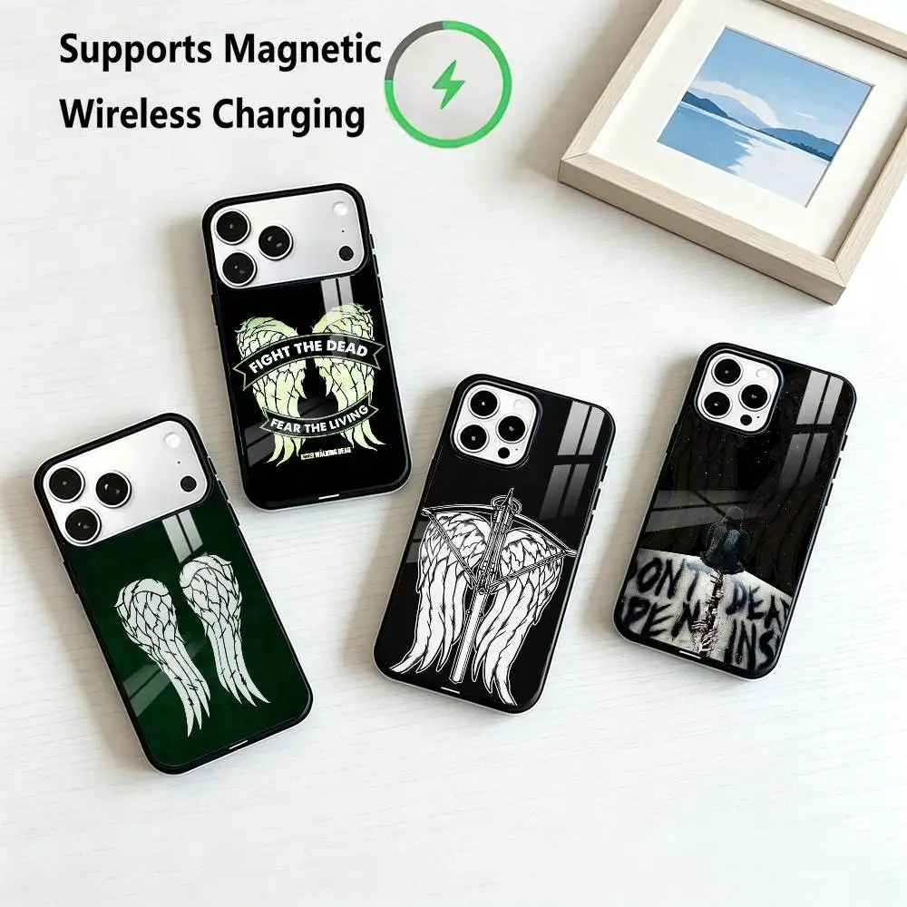 Daryl Dixon-N Wings Zombie  Phone Case For iPhone17,16,15,14,13,12,11 Plus,Pro Compatible with magnetic wireless charging Gift