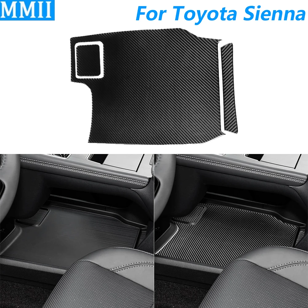 

Для Toyota Sienna 2021-2026: накладка на центральную консоль из углеродного волокна, крышка отсека для хранения, аксессуары для автомобиля, наклейка для интерьера